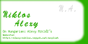 miklos alexy business card